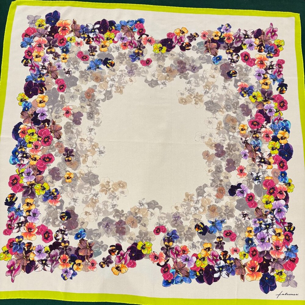 Made in Italy Pure silk flowers and yellow foulard